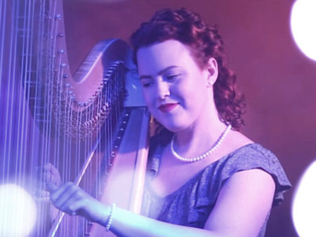 Christy-Lyn playing a lever harp