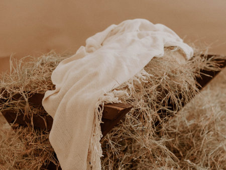 Manger with hay covering