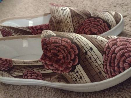 Canvas Shoes - Roses and Music Notes