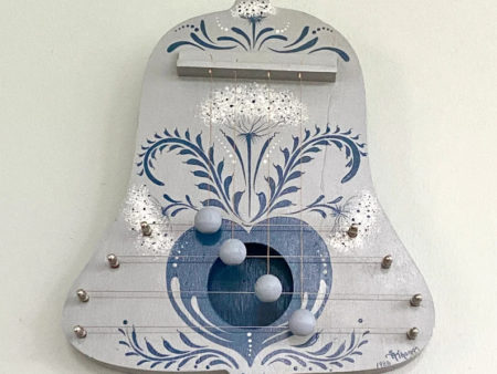 Vintage Blue Bell Shaped Door Harp