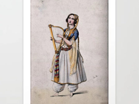Woman with a Lyre Art Print