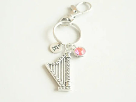 Silver Harp Keychain