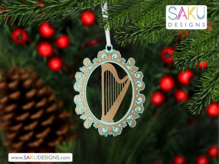 Trimmed Harp Ornament