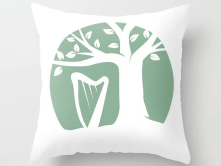 Learning the Harp Throw Pillow