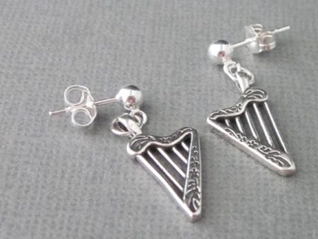 Sterling Silver Harp Earrings